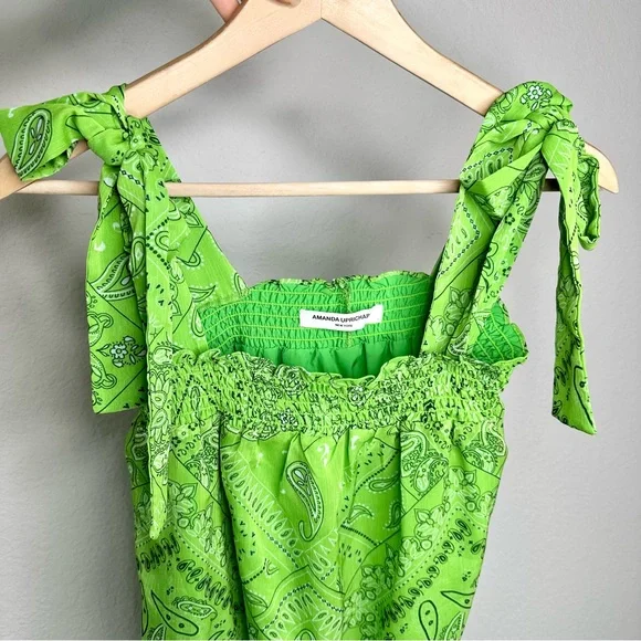 Amanda Uprichard Cotter Green Bandana Paisley Dress - Picture 10 of 17